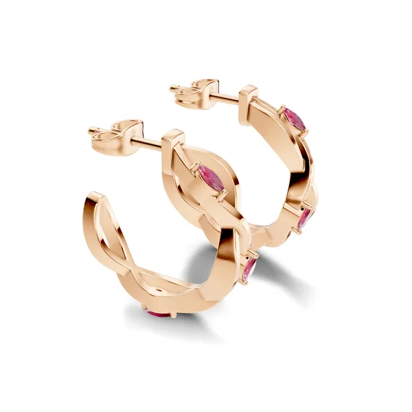 Pink_Stone_Intertwined_Hoop_Earrings_For_Women