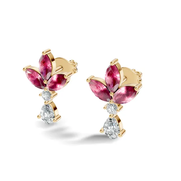 Pink_Floral_Drop_Earrings_For_Women