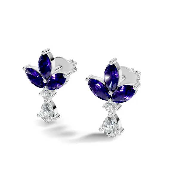 Blue_Floral_Drop_Earrings_For_Women