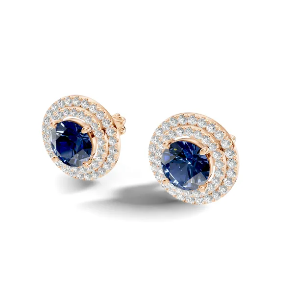 Blue_Stone_Round_Stud_Earrings_For_Women