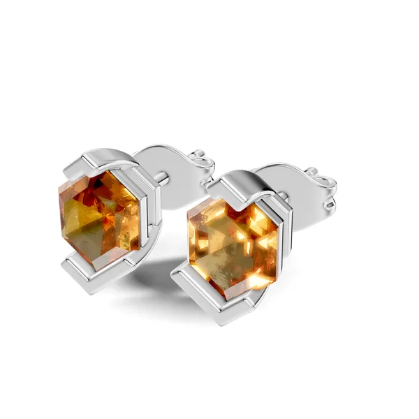 Hexagonal_Gemstone_Stud_Earrings_For_Women