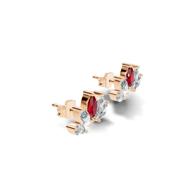 Rose_Red_And_Clear_Stone_Stud_Earrings_For_Women