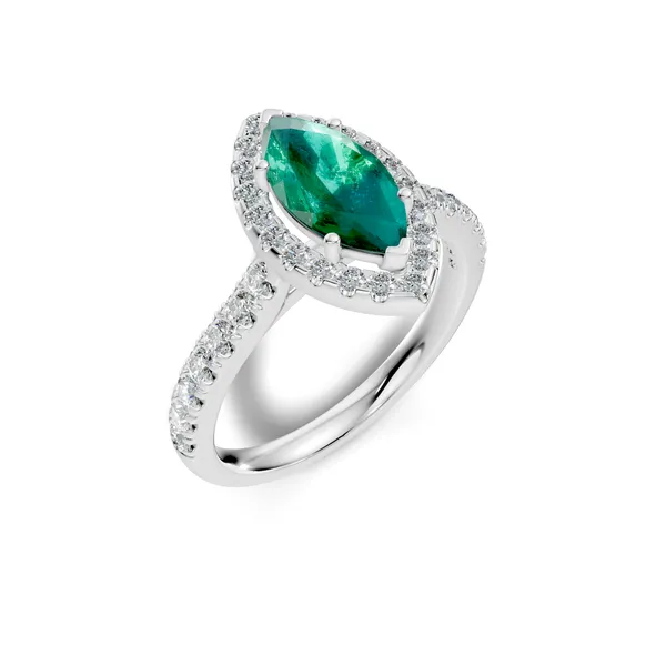 Green_Stone_Halo_Ring_For_Women