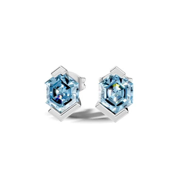 Hexagonal_Blue_Stone_Stud_Earrings_For_Women