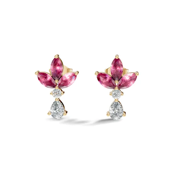 Pink_Floral_Drop_Earrings_For_Women
