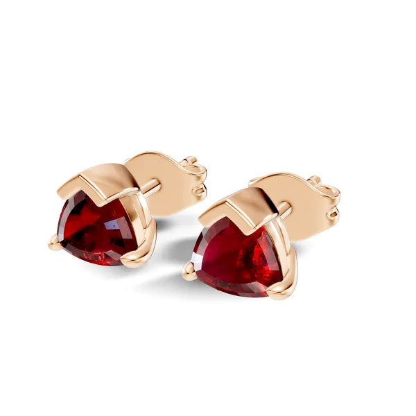Rose_Red_Triangular_Gemstone_Stud_Earrings