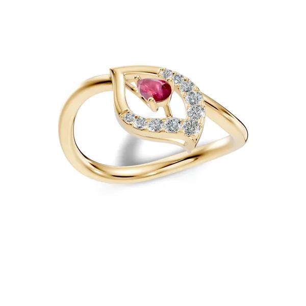 Red_Stone_Embellished_Ring_For_Women