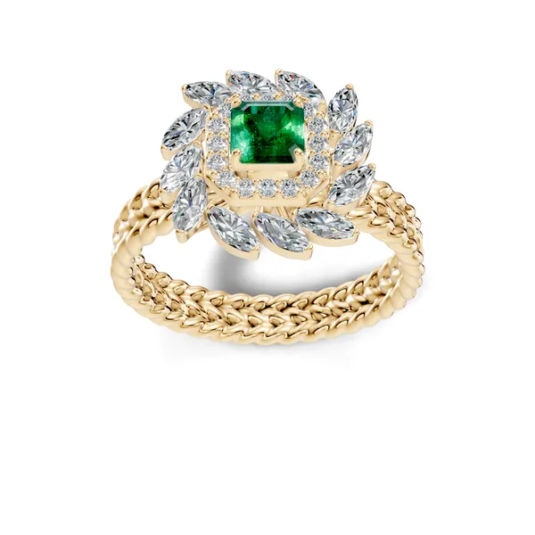 Green_Stone_Floral_Ring_For_Women