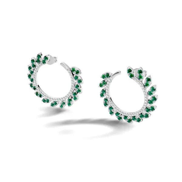 Green_Stone_Hoop_Earrings_For_Women