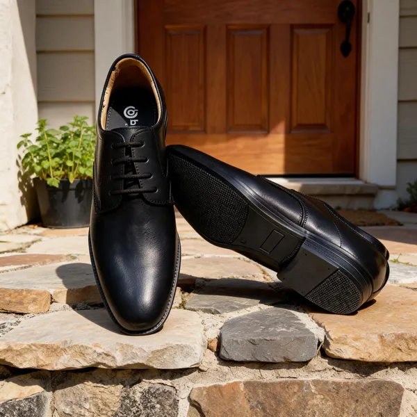 Black_Leather_Lace-Up_Round-Toe_Formal_Shoes_For_Men