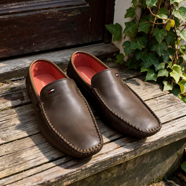 Brown_Leather_Slip-On_Contrast-Stitch_Loafers_For_Men