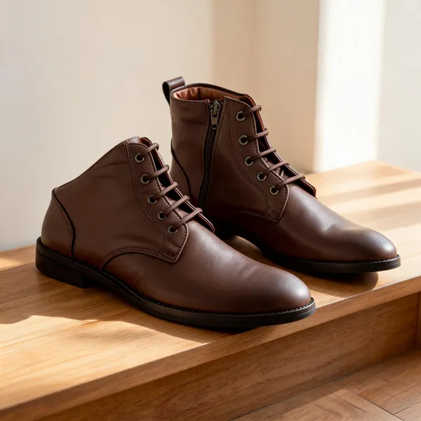 Brown_Leather_Lace-Up_Casual_Ankle_Boots_For_Men