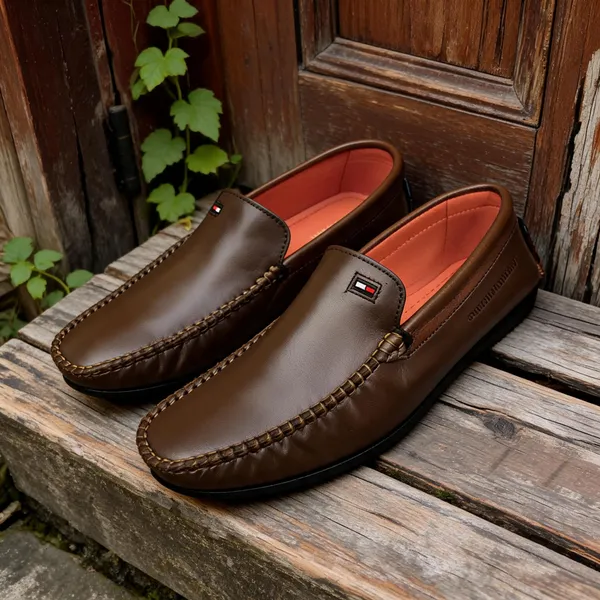 Brown_Leather_Slip-On_Moc-Toe_Casual_Loafers_For_Men