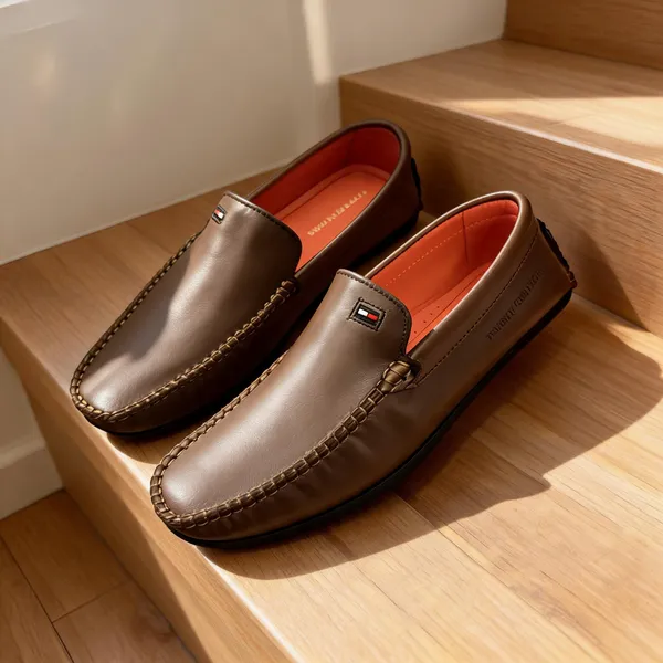 Brown_Leather_Slip-On_Moc-Toe_Casual_Loafers_For_Men