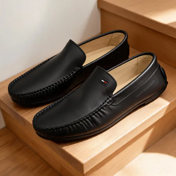 Black_Leather_Slip-On_Moc-Toe_Loafers_For_Men