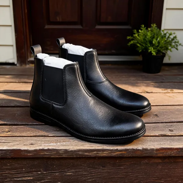 Black_Synthetic_Slip-On_Chelsea_Boots_For_Men