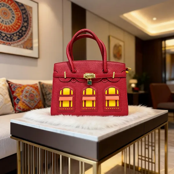 Red_Textured_Structured_Handbag_for_Women