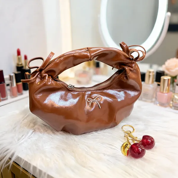 Brown_Glossy_Mini_Shoulder_Bag_for_Women