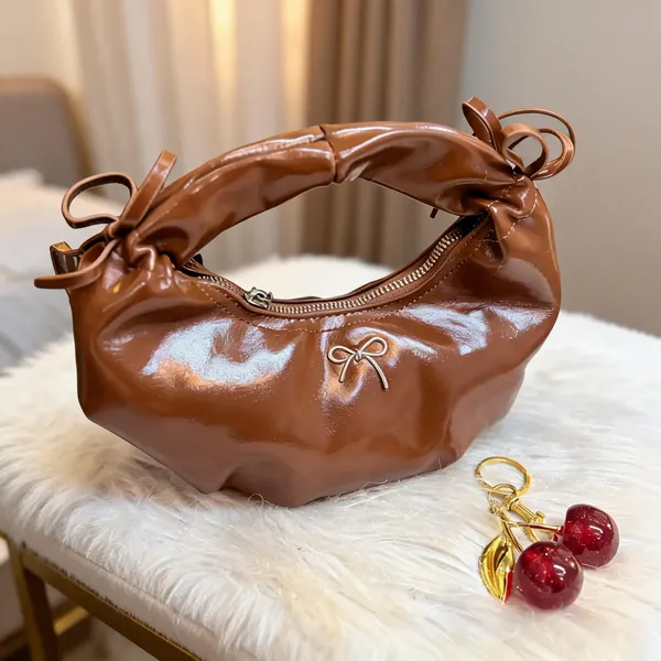 Brown_Glossy_Mini_Shoulder_Bag_for_Women
