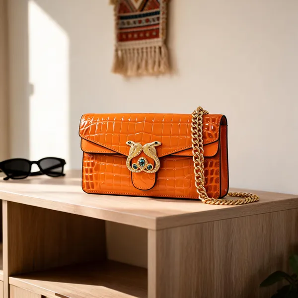 Orange_Textured_Synthetic_Leather_Shoulder_Bag_for_Women