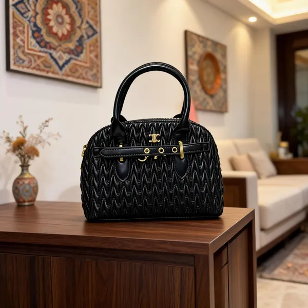 Black_Textured_Structured_Handbag_for_Women
