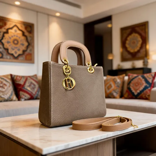 Taupe_Textured_Structured_Handbag_for_Women