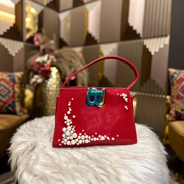 Red_Faux_Leather_Embellished_Handbag_for_Women