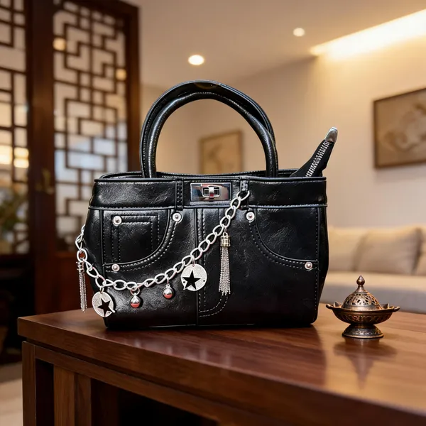 Black_Faux_Leather_Structured_Handbag_for_Women