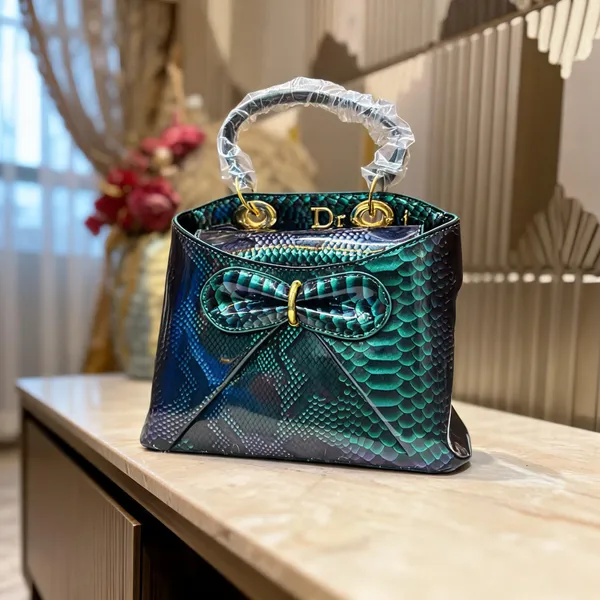 Teal_Textured_Bow_Detail_Handbag_for_Women