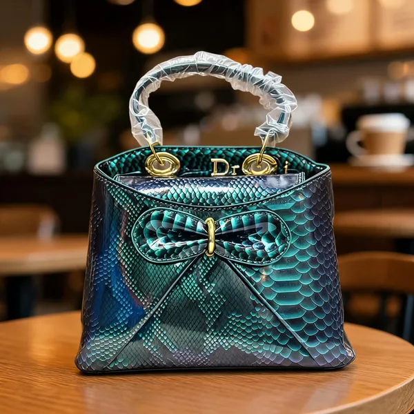 Teal_Textured_Bow_Detail_Handbag_for_Women