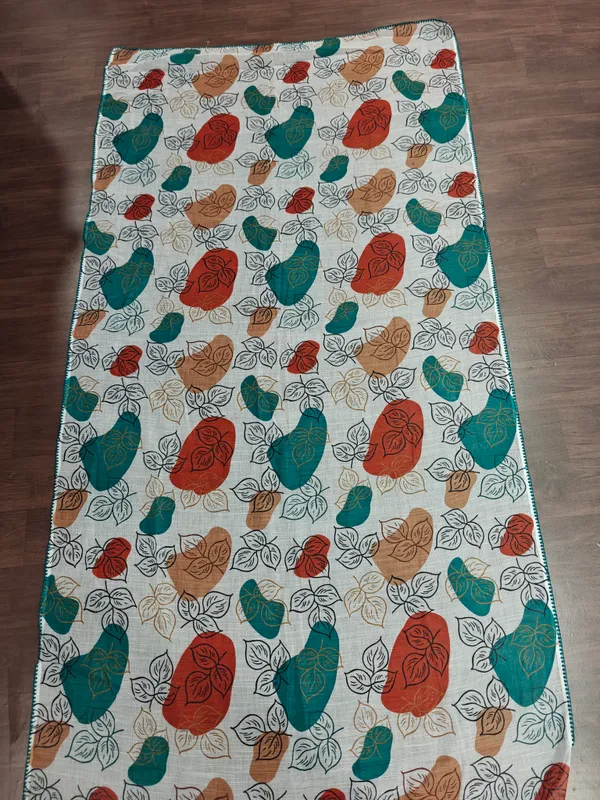 Beige_Cotton_Leaf_Print_Saree_for_Women
