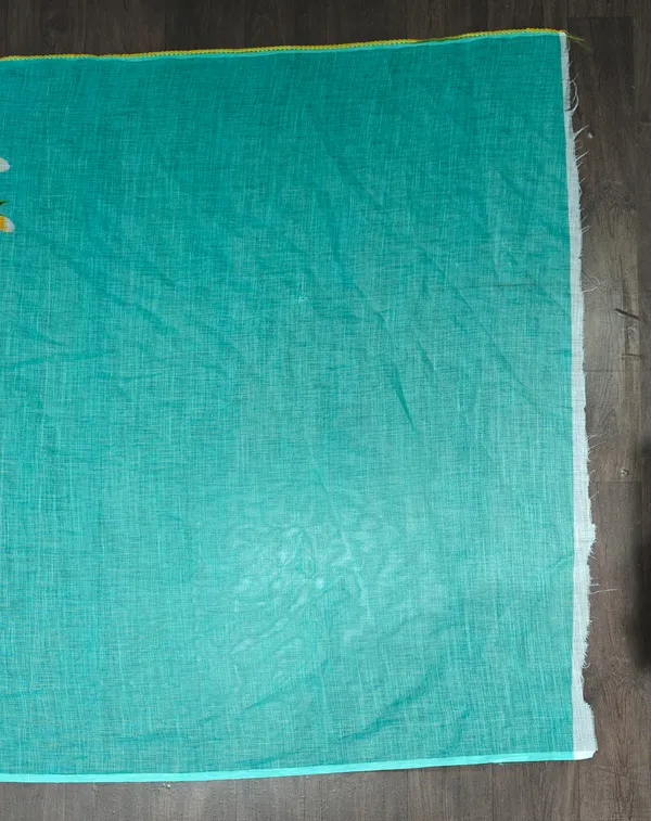 Turquoise_Floral_Print_Saree_for_Women