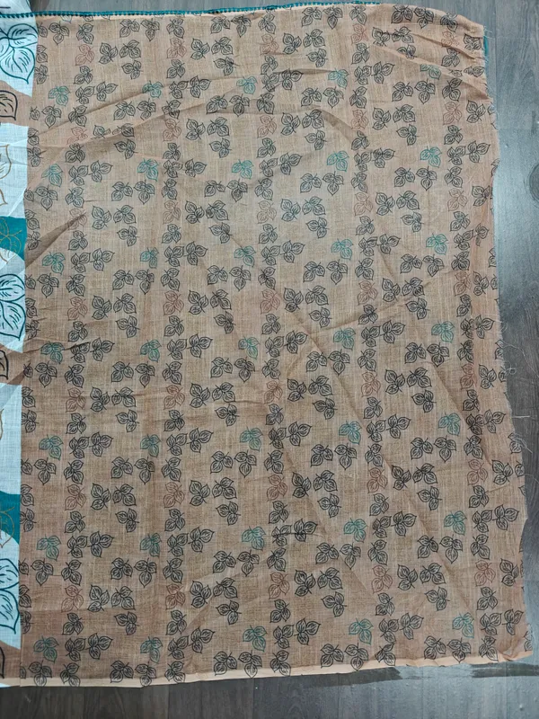 Beige_Cotton_Leaf_Print_Saree_for_Women