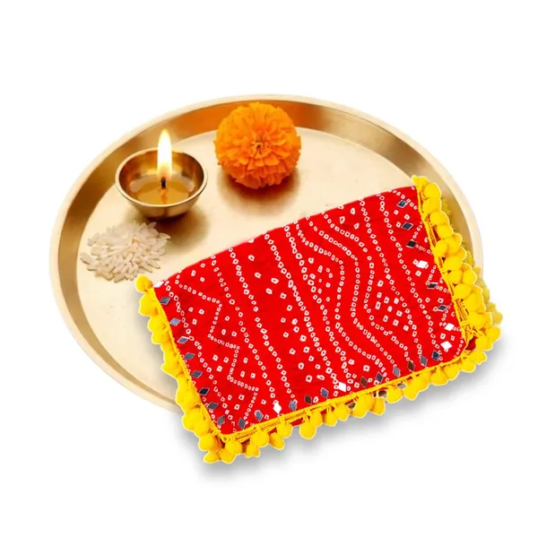 Cotton_Bandhani_Chunri_With_Pom_Pom_And_Mirror_Work