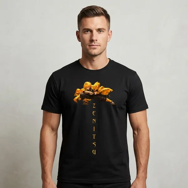 Black_Cotton_Zenitsu_Graphic_Print_T-Shirt_For_Men