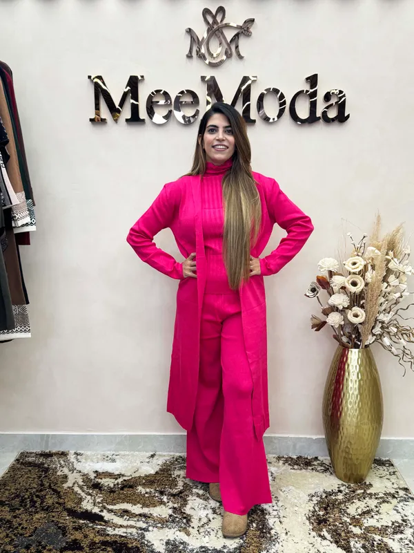 Pink_Ribbed_Three_Piece_Layered_Set_for_Women