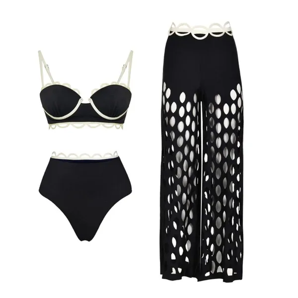 Black_Cutout_Three_Piece_Bikini_Set_for_Women