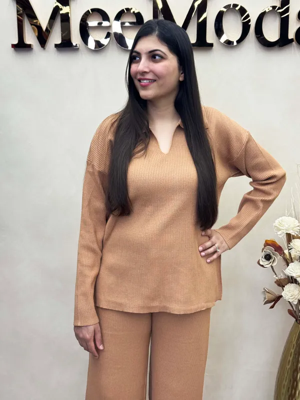 Camel_Ribbed_Knit_Relaxed_Fit_Co-Ord_Set_for_Women