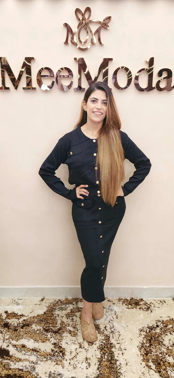 Black_Casual_Button_Front_Skirt_Set_for_Women