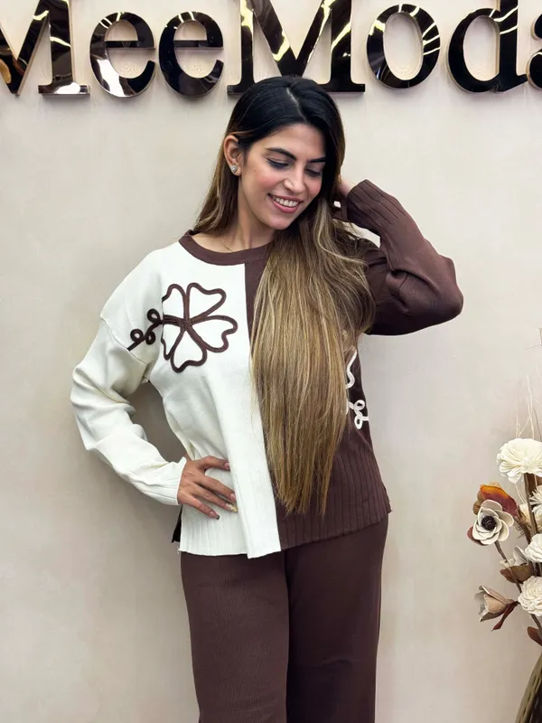 Brown_And_Cream_Knit_Relaxed_Fit_Co-Ord_Set_for_Women