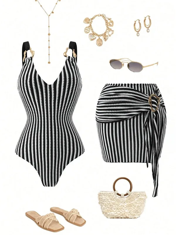 Black_Striped_One-Piece_Swimsuit_for_Women