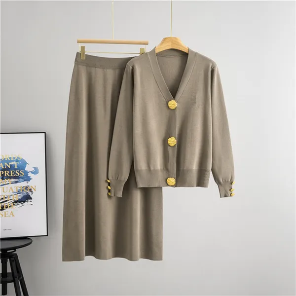 Beige_Casual_Cardigan_Skirt_Set_for_Women