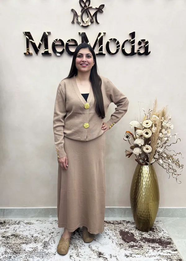 Beige_Casual_Cardigan_Skirt_Set_for_Women