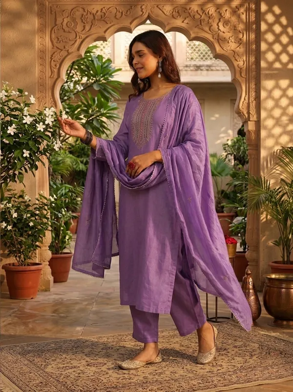 Purple_Embroidered_Straight_Kurta_Set_For_Women