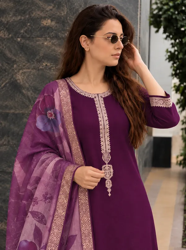 Purple_Embroidered_Straight_Kurta_Set_For_Women