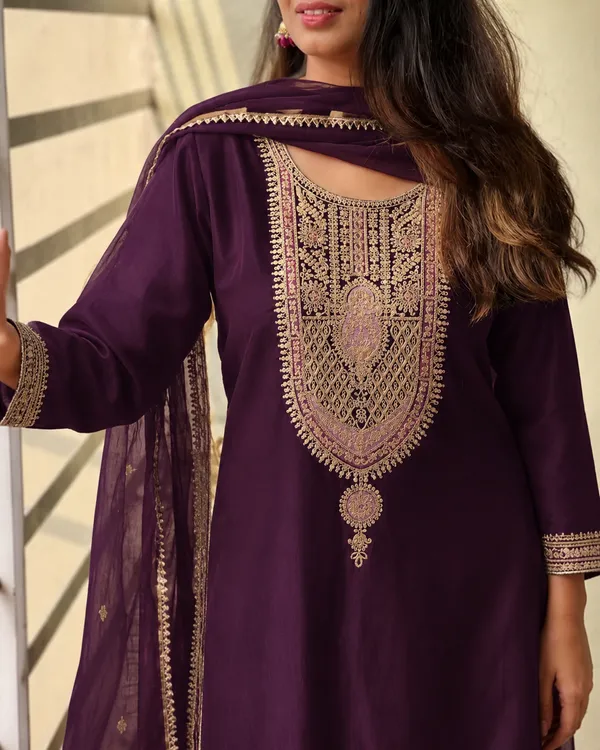 Purple_Embroidered_Straight_Kurta_Set_For_Women