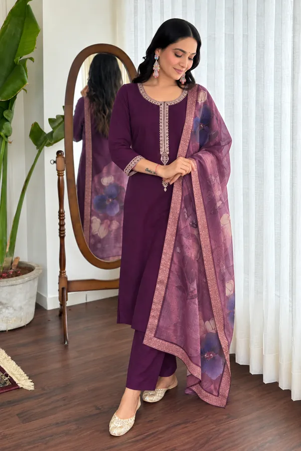 Purple_Embroidered_Straight_Kurta_Set_For_Women