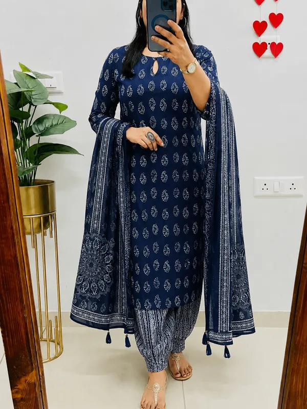 Navy_Blue_Printed_Straight_Kurta_Set_For_Women