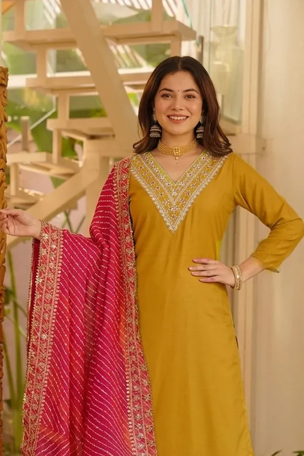 Mustard_Embroidered_Straight_Kurta_Palazzo_Set_For_Women