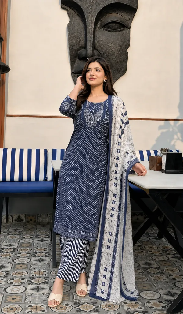 Navy_Printed_Straight_Kurta_Set_For_Women